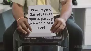 When Myles Garrett takes sports parody to a whole new level meme