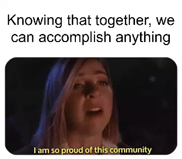 Knowing that together, we can accomplish anything meme