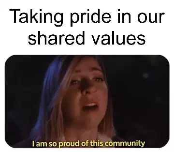Taking pride in our shared values meme