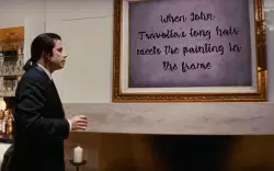 When John Travolta's long hair meets the painting in the frame meme