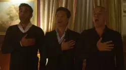 When you realize you have to sing in front of a curtain while putting your hand on your chest meme