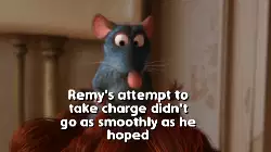 Remy's attempt to take charge didn't go as smoothly as he hoped meme