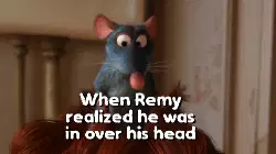 When Remy realized he was in over his head meme