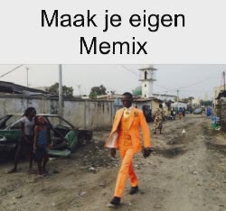 Man In Orange Suit Walks Through Village 