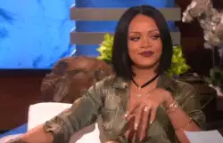 When Ellen and Rihanna start talking and you can feel the chemistry meme