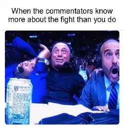When the commentators know more about the fight than you do meme