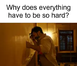 Why does everything have to be so hard? meme