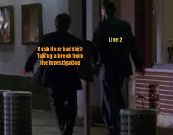 Rush Hour buddies: Taking a break from the investigation meme