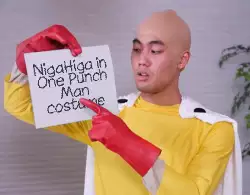 NigaHiga in One Punch Man costume meme