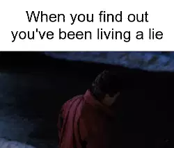 When you find out you've been living a lie meme