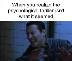 When you realize the psychological thriller isn't what it seemed meme