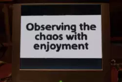 Observing the chaos with enjoyment meme