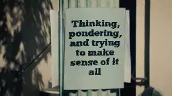 Thinking, pondering, and trying to make sense of it all meme