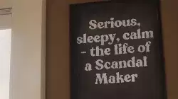 Serious, sleepy, calm - the life of a Scandal Maker meme