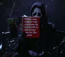 When you realize the costume in the book is the same one in the movie meme