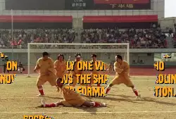 When you're the only one who knows the Shaolin soccer formation. meme