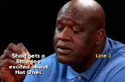Shaq gets a little too excited about Hot Ones meme