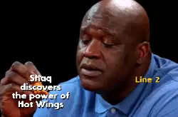 Shaq discovers the power of Hot Wings meme