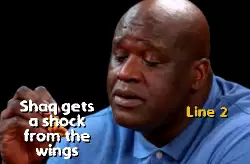 Shaq gets a shock from the wings meme