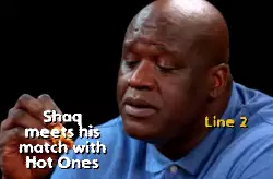 Shaq meets his match with Hot Ones meme