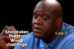 Shaq takes the Hot Wings challenge meme