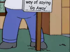 Homer Simpson's way of saying 'Go Away' meme