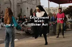 Enjoyment level: Sister Act meme