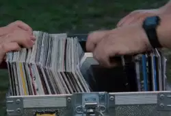 Zombies, vinyl and a backyard fence - the perfect trio meme