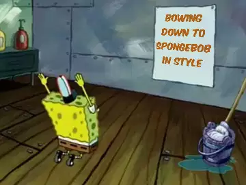 Bowing down to SpongeBob in style meme