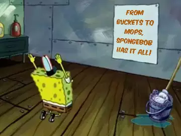 From buckets to mops, SpongeBob has it all! meme