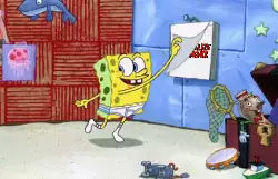 Spongebob Tears Off Piece Paper 