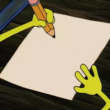 Spongebob Writing On Paper 