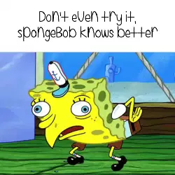 Don't even try it, SpongeBob knows better meme