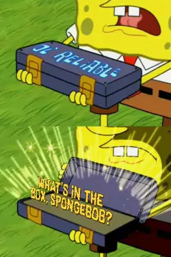 What's in the box, SpongeBob? meme