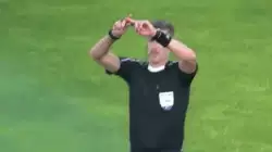 Professional Fútbol Referee Makes Square 