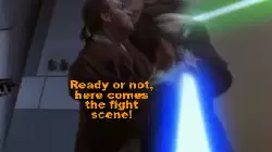Ready or not, here comes the fight scene! meme