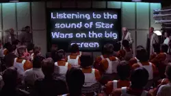 Listening to the sound of Star Wars on the big screen meme