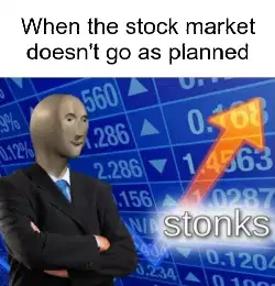 When the stock market doesn't go as planned meme