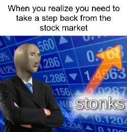 When you realize you need to take a step back from the stock market meme