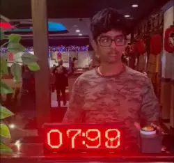 The moment before the timer stops - serious and confident meme