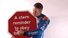 A stern reminder to obey the rules meme
