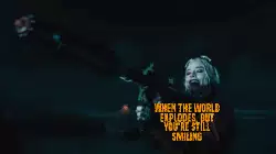 When the world explodes, but you're still smiling meme