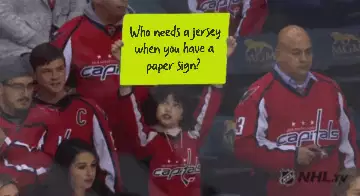 Who needs a jersey when you have a paper sign? meme