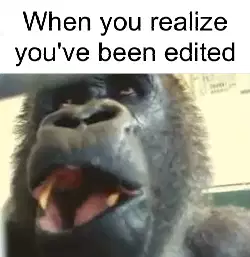 When you realize you've been edited meme