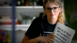 When you see Taylor Swift holding up a note on drawing paper and eyeglasses, you know it's gonna be good meme