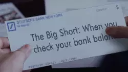 The Big Short: When you check your bank balance meme