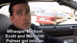 Whoops! Michael Scott and Meredith Palmer get into an accident meme