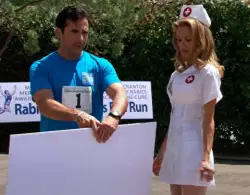 Michael Scott, running through the streets with his check meme