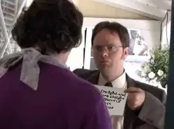 When Dwight and Phyllis are caught in a moment of serious excitement meme