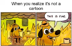When you realize it's not a cartoon meme